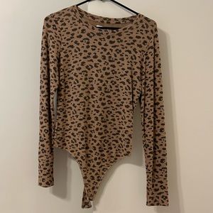 Abercrombie Long-Sleeve Cozy Leopard bodysuit